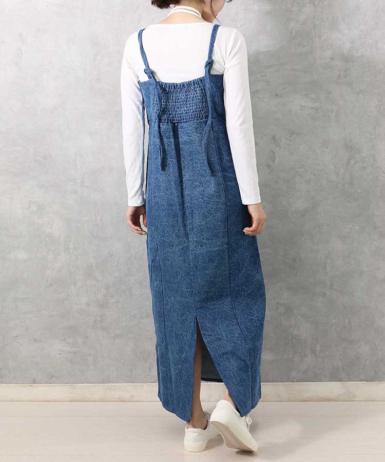 ≪SALE≫【WEB限定】デニムギャザーワンピース
