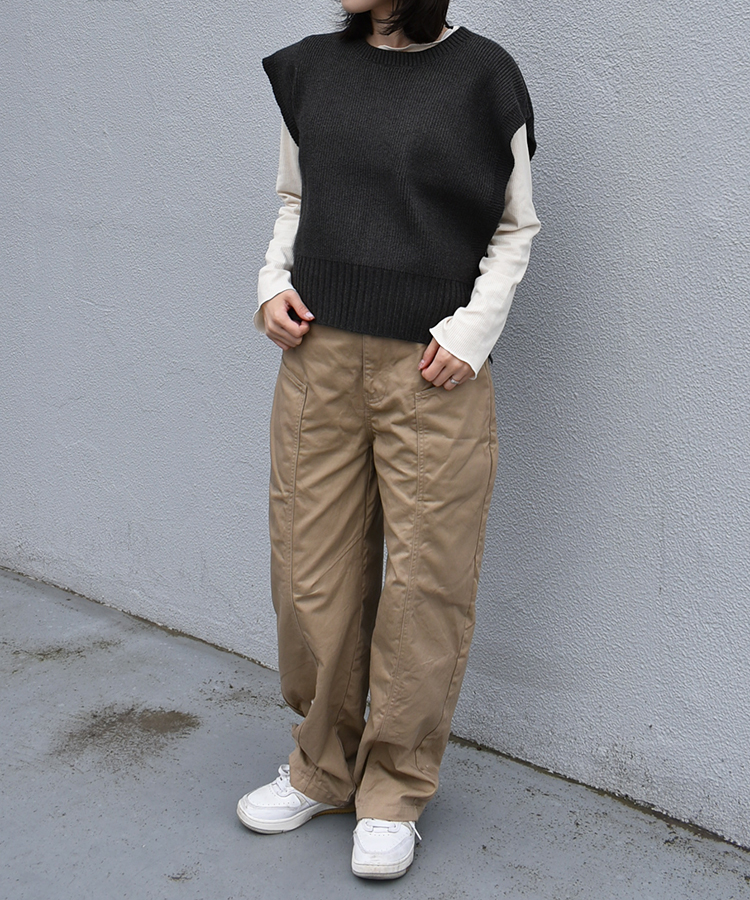 サイドリボンニットベスト