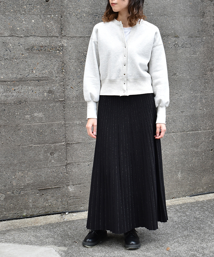 ストライプラメプリーツスカート