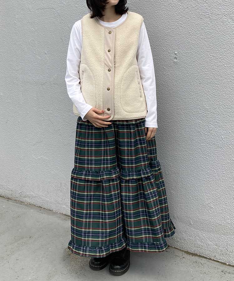 チェックティアードスカート