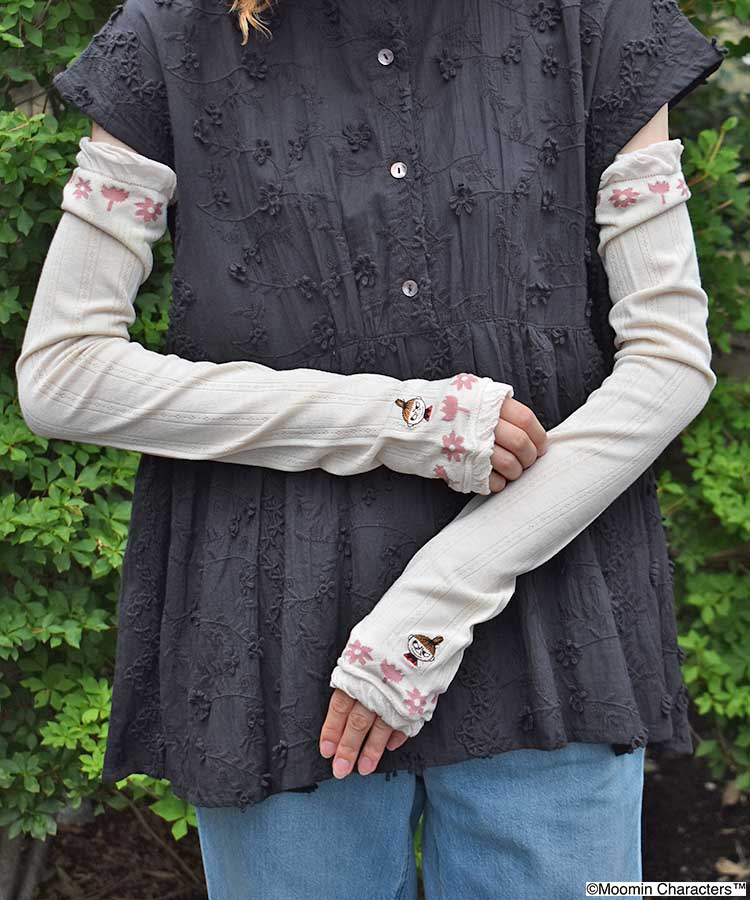 冷感花柄リトルミイ 刺繍ロンググローブ