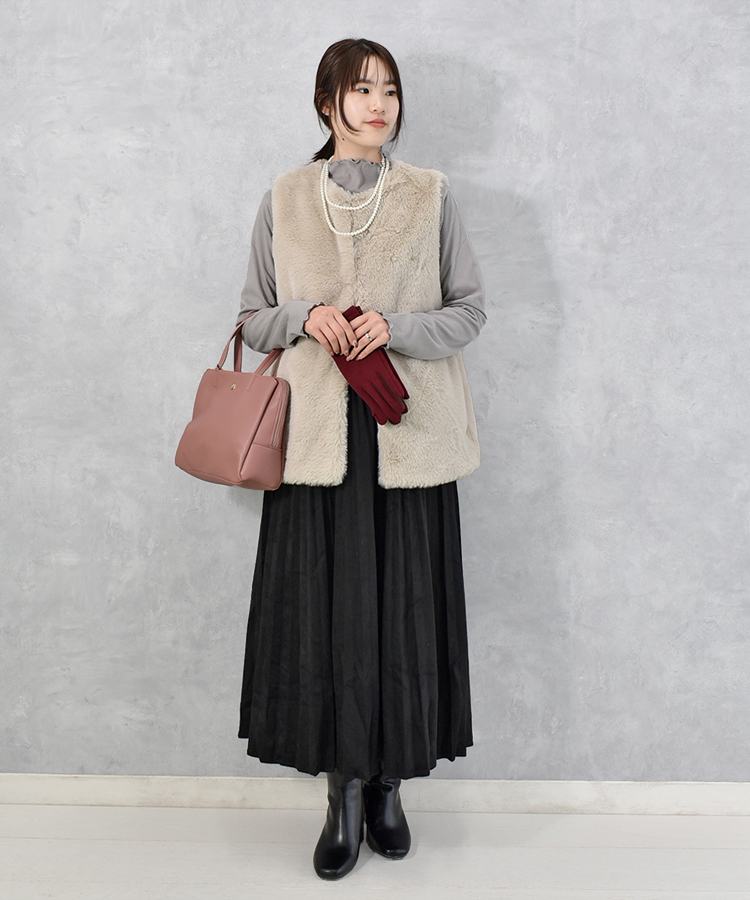 起毛リブプチハイネックロンT