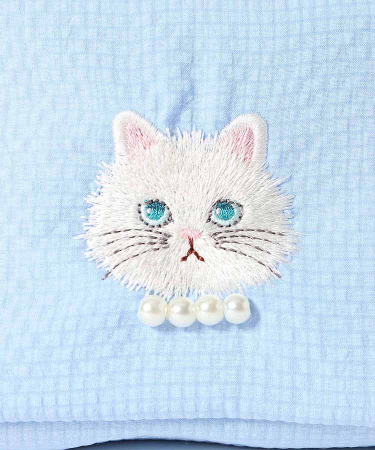 キャットパール多ポケットリップルポーチ