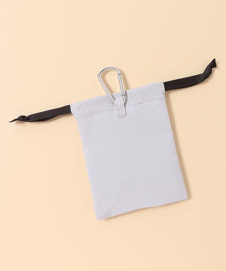 キャットパールカラビナ付きリップル巾着