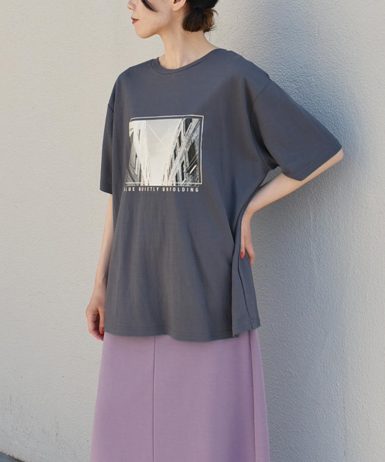タウンフォトプリントTシャツ