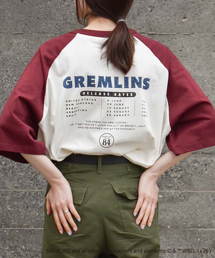 グレムリンラグランプリントTシャツ