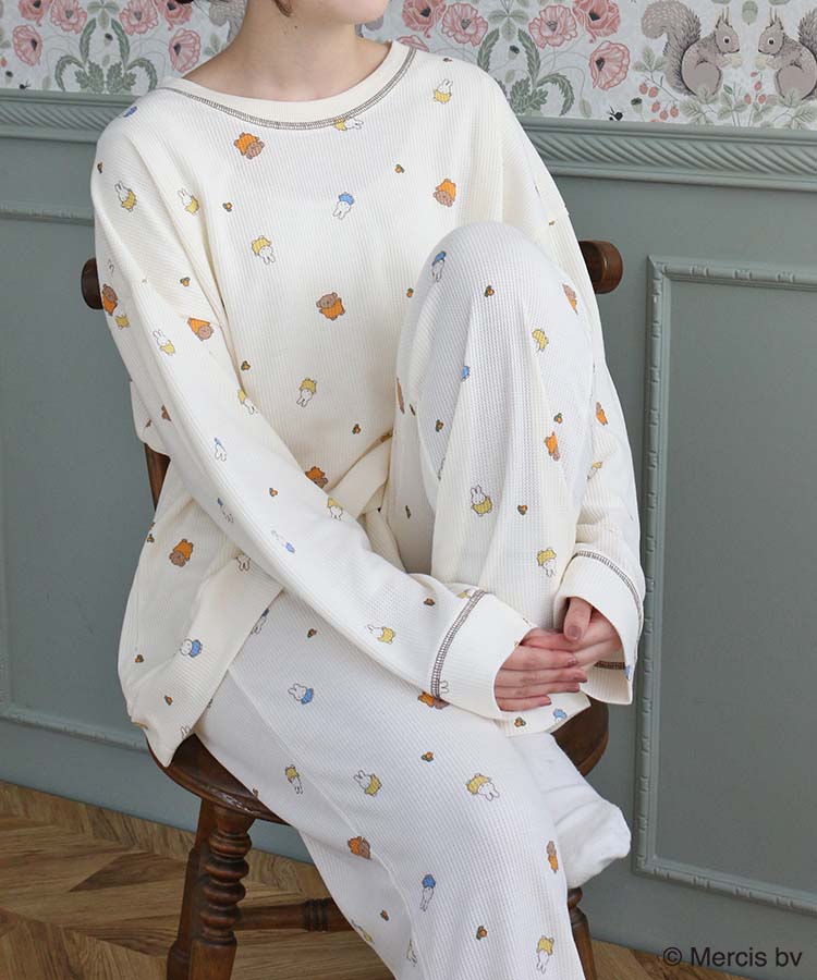 【WEB予約 2/18～順次発送】ミッフィーワッフルルームウェア上下セット