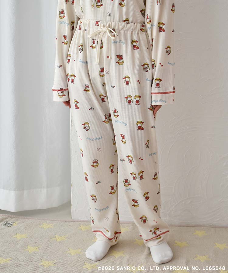 【WEB予約 2/26～順次発送】パティ＆ジミーワッフルルームウェア上下セット