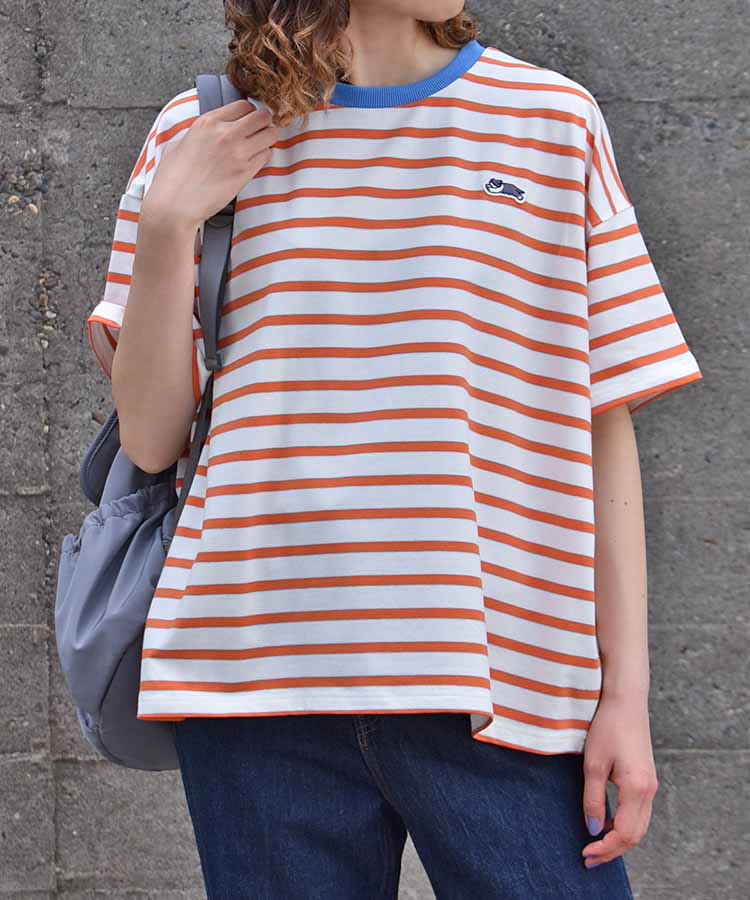 Bouncy.ワッペン付ボーダーTシャツNO1