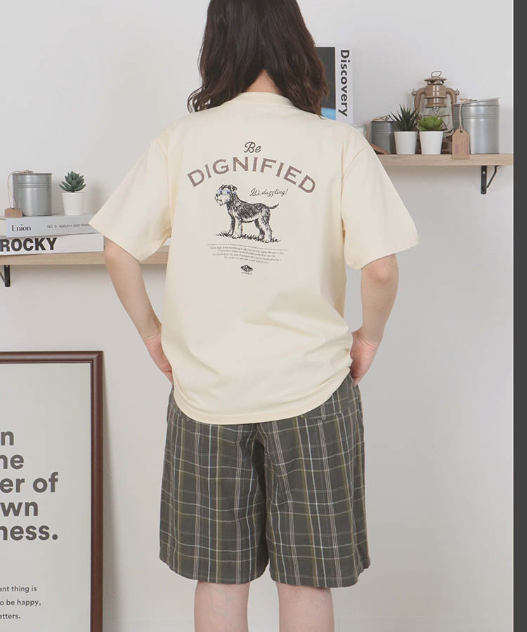 dogイラストプリントTシャツ