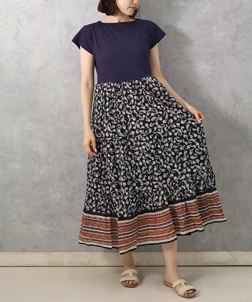 ≪SALE≫カットソードッキングワンピース