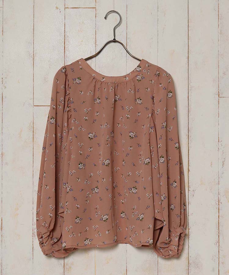 ≪OUTLET≫小花柄ボタンブラウス