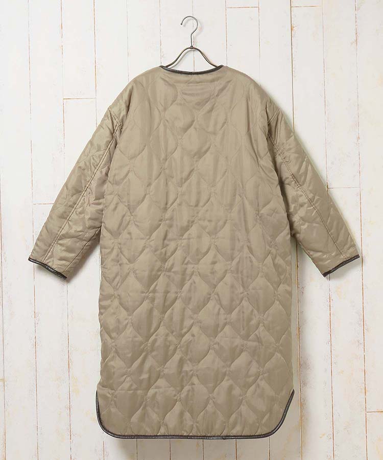 ≪OUTLET≫キルト×ボアリバーシブルロングコート