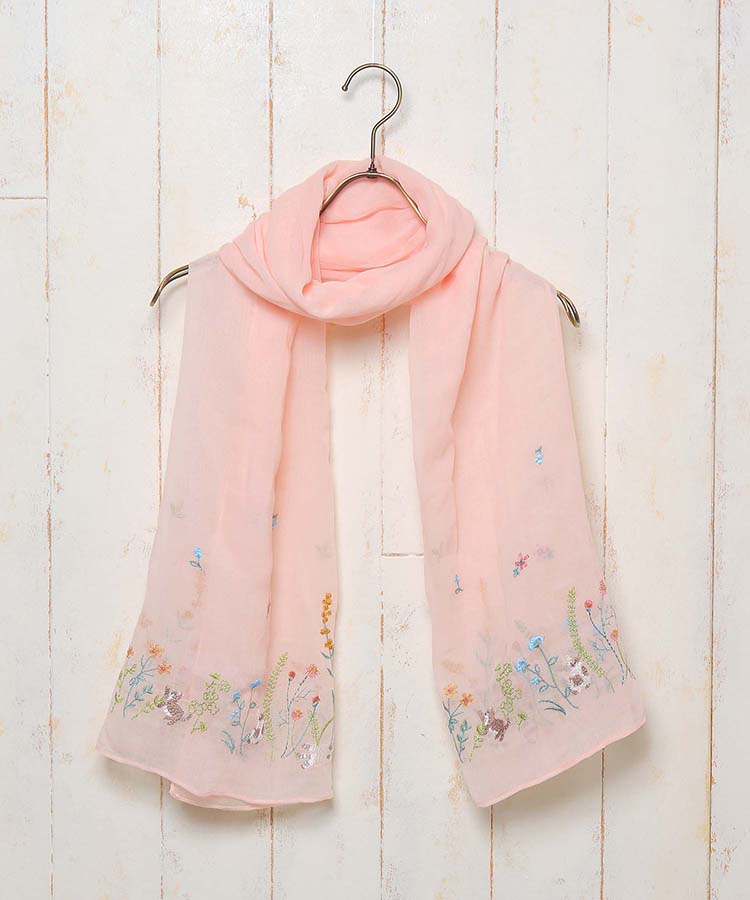 ≪SALE≫フラワー刺繍ストール