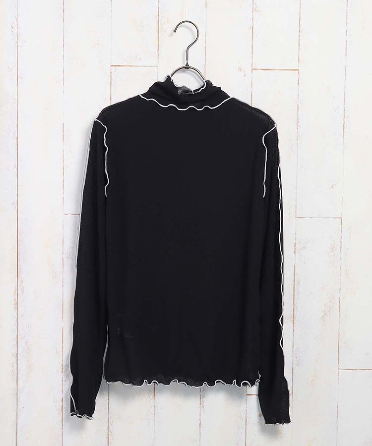 ≪SALE≫シアーリブメローハイネックトップス