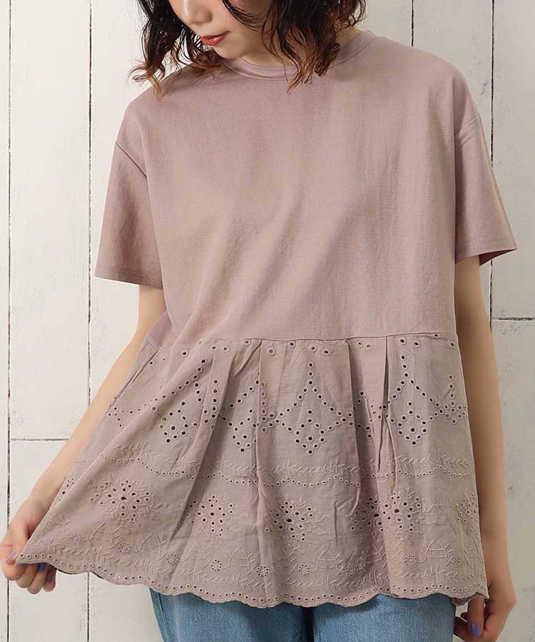 ≪SALE≫冷感カノコスカラップレース切替プルオーバー