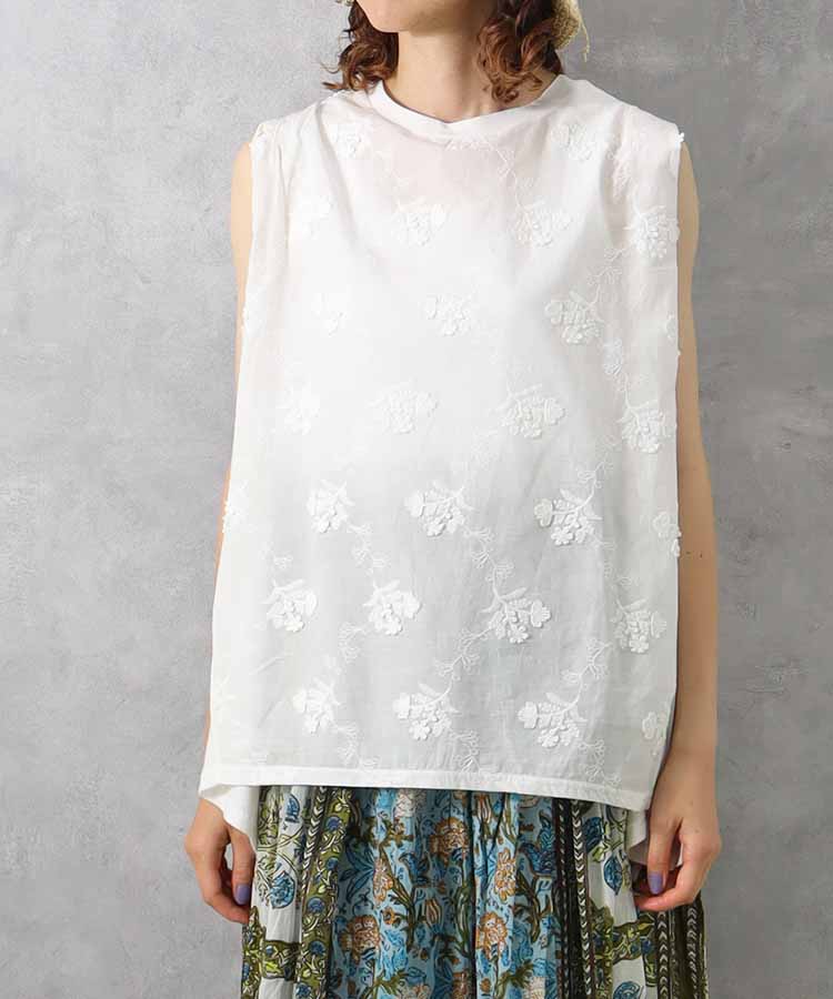 ≪SALE≫ノースリーブ3D刺繍ブラウス