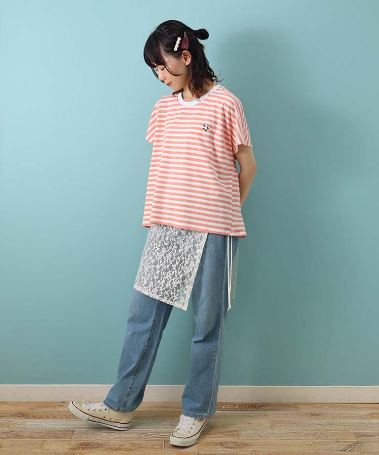 CYILABO刺繍ボーダーTシャツ