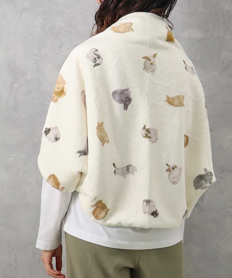 モチーフプリント3wayひざ掛け