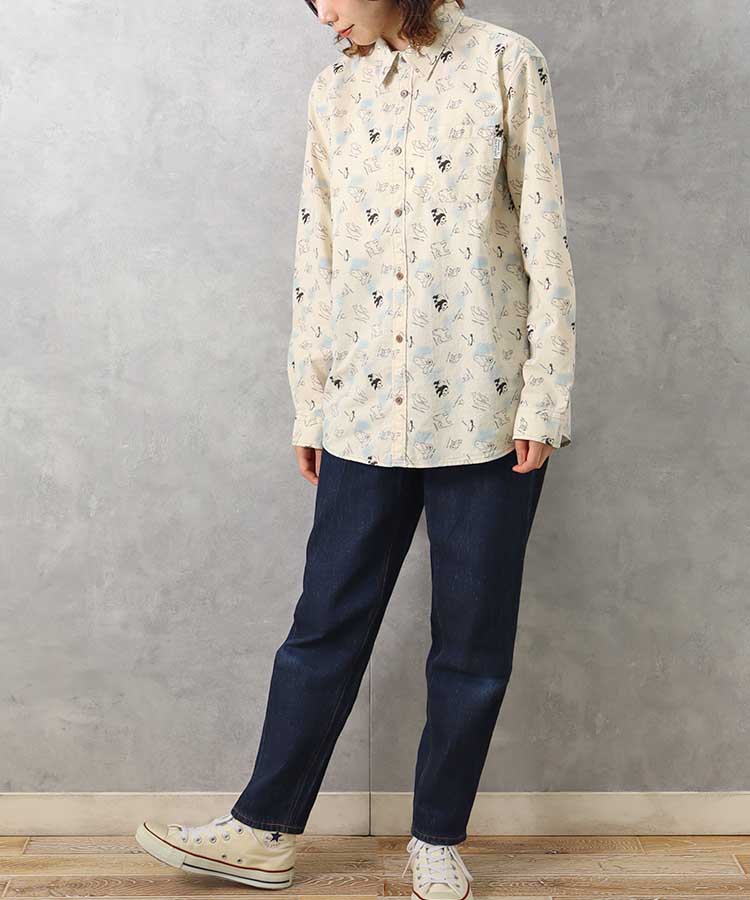 総柄プリントシャツ