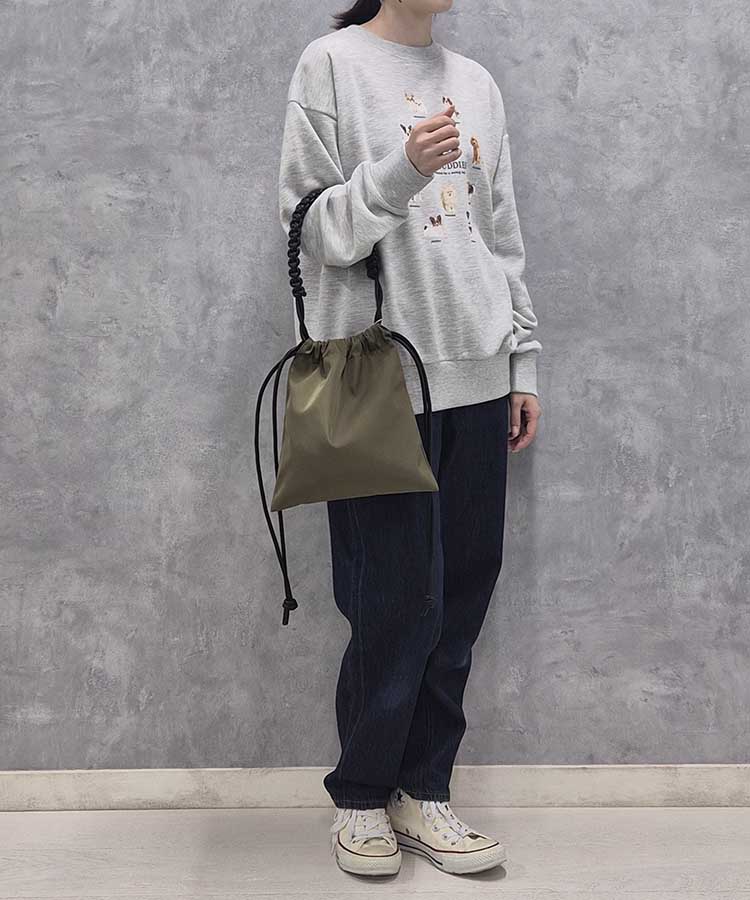 編み込み巾着ショルダー