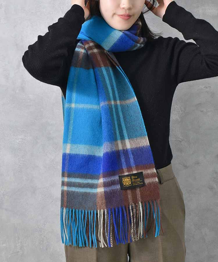 オリジナルネームウールチェックストール