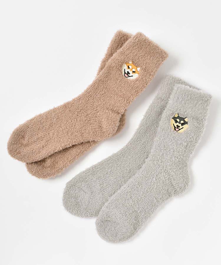 しば刺繍ルームソックス