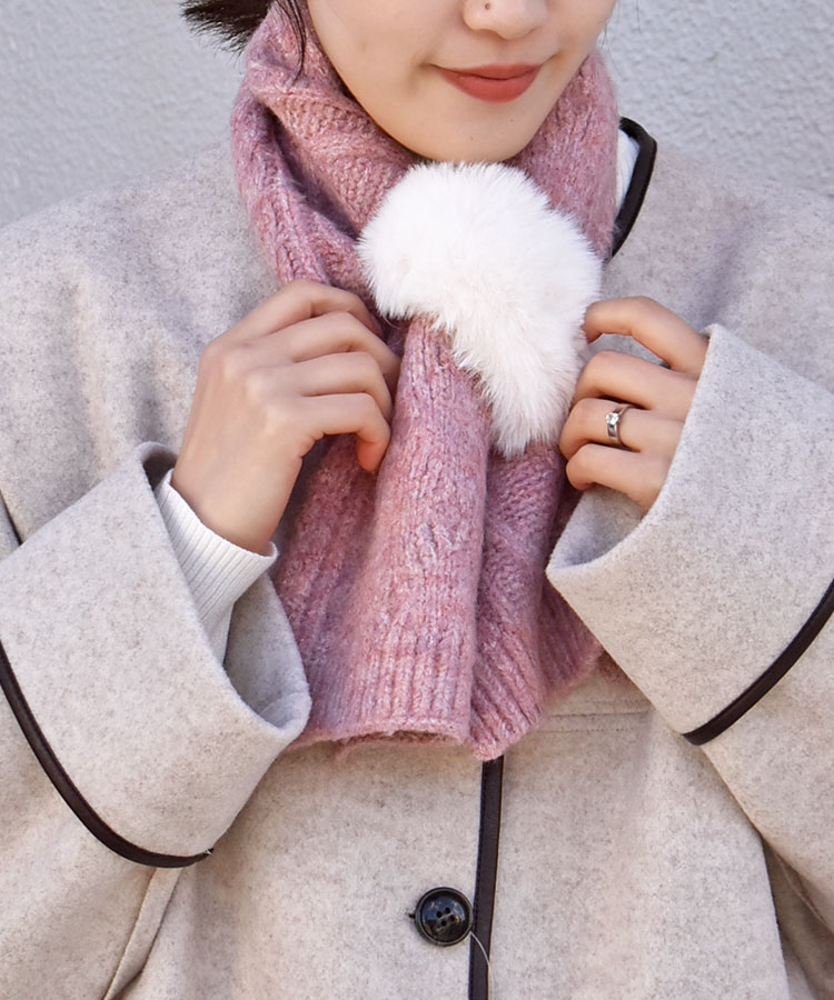 ≪SALE≫ニットファー差し込みマフラー