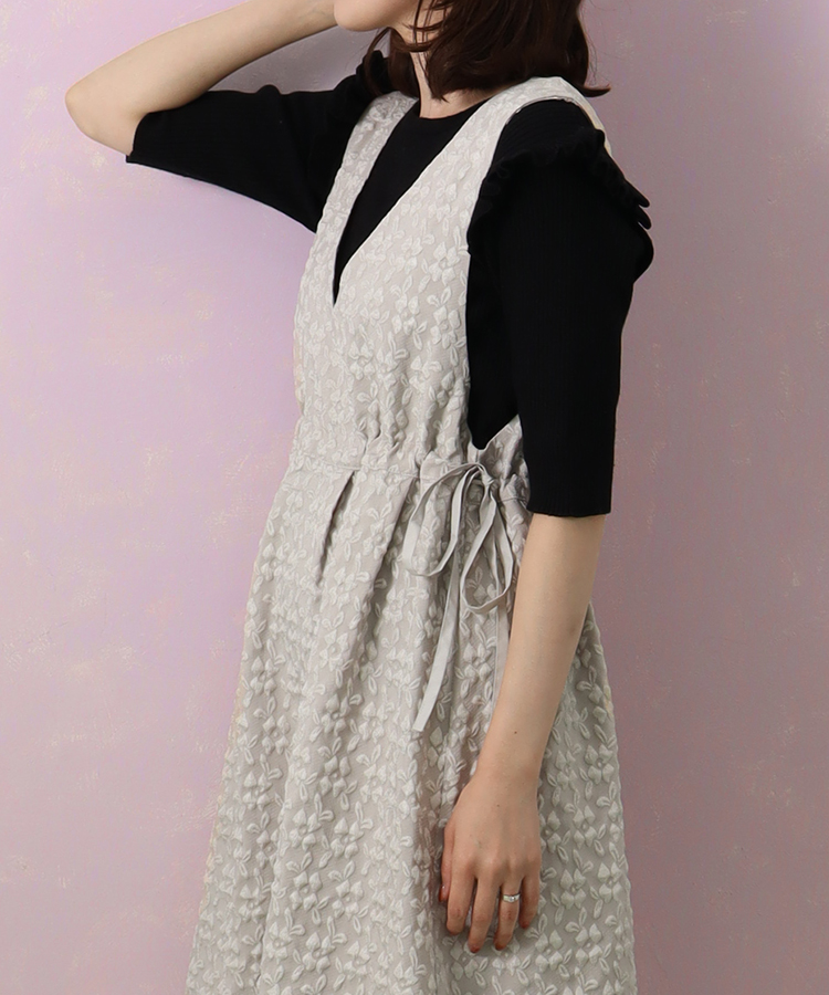 le petaleフラワージャガードジャンパースカート