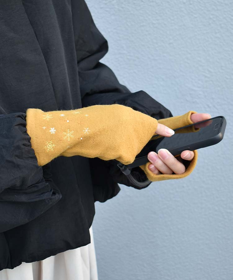 雪柄フィンガーレスグローブ