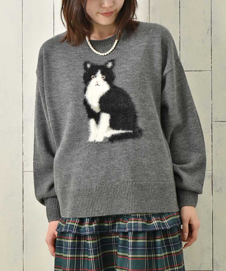le petale Fluffy catニットプルオーバー