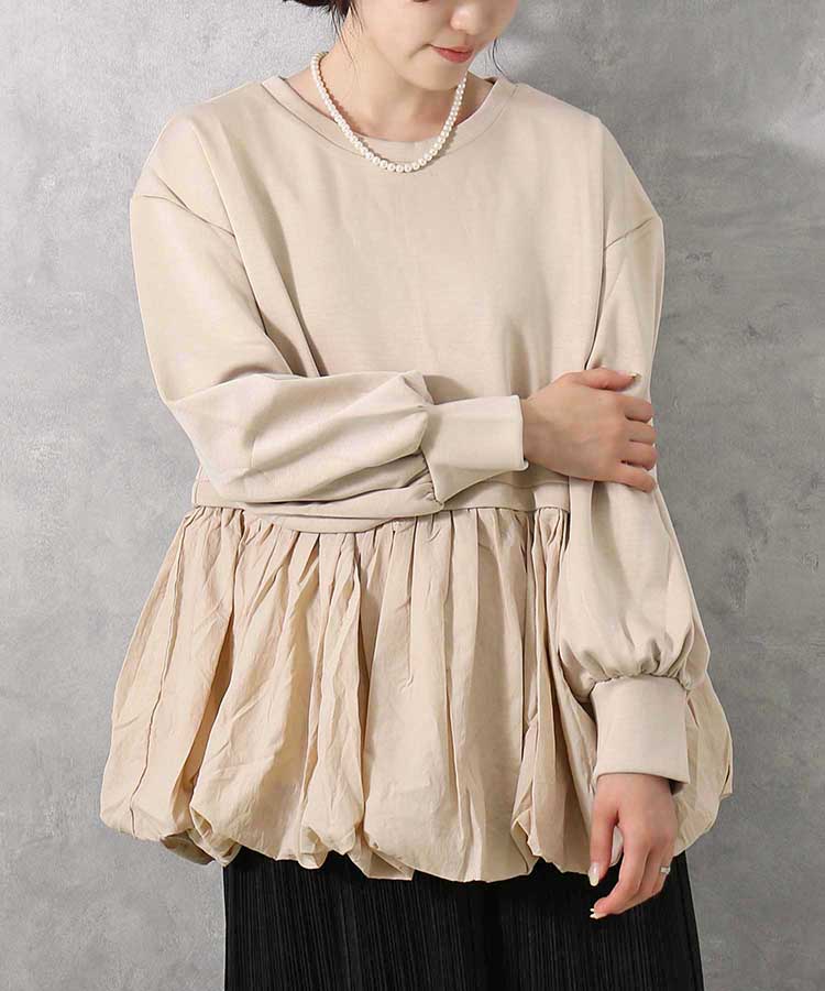 ≪SALE≫【WEB限定】裾バルーンペプラムプルオーバー