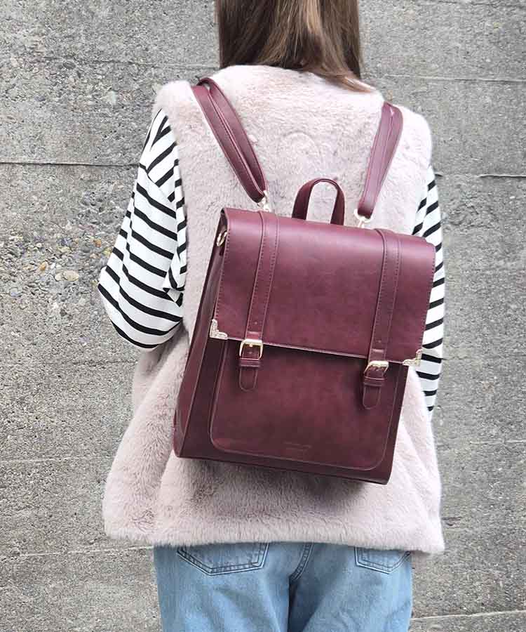 ベルト縦型サッチェルバッグ