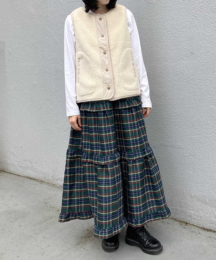 チェックティアードスカート