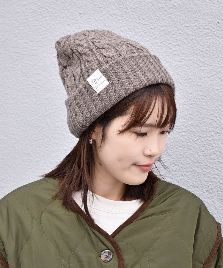 ≪SALE≫リバーシブル2WAYMIXリブ＆ケーブルニット帽
