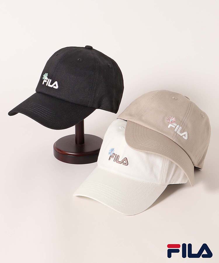 FILAフラワー刺繍キャップ