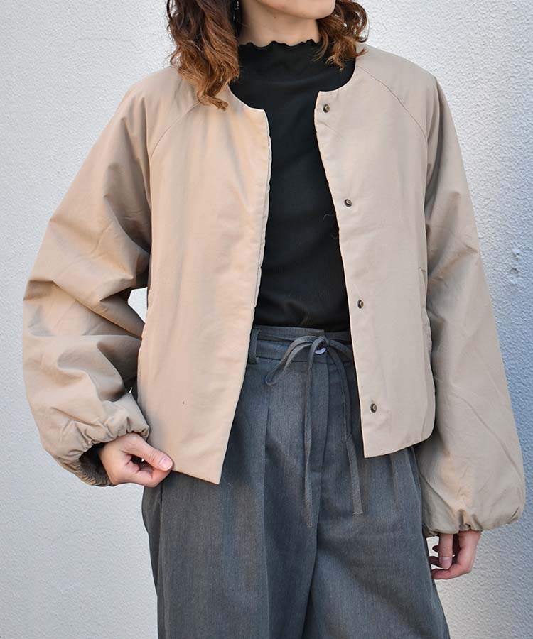 起毛リブWハイネックロンT