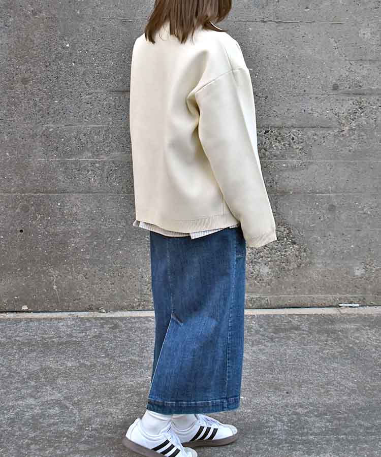 ポリウーリーニットカーディガン