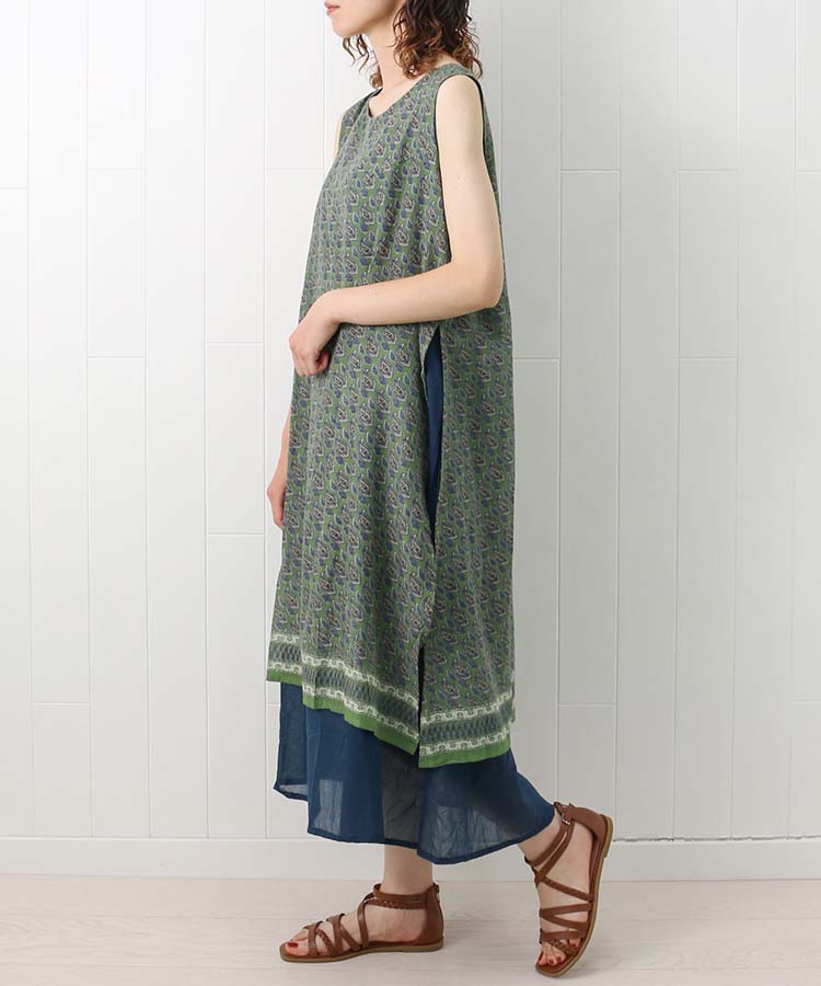 ≪SALE≫袖なしペイズリーワンピース