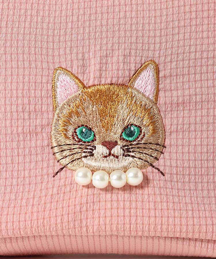 キャットパール多ポケットリップルポーチ