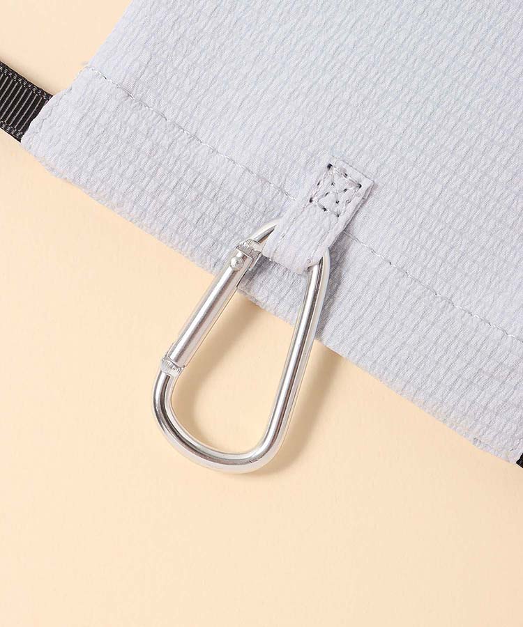 キャットパールカラビナ付きリップル巾着