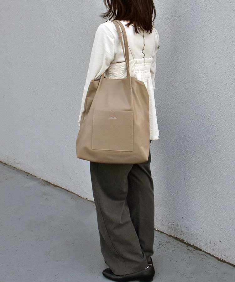 両あおりA4ポケットトート