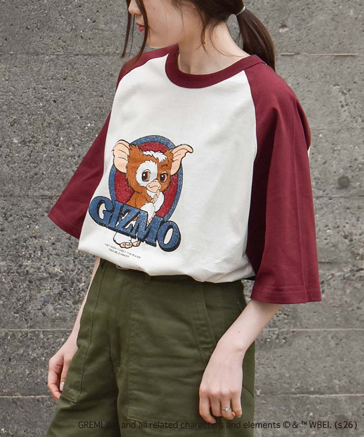 グレムリンラグランプリントTシャツ
