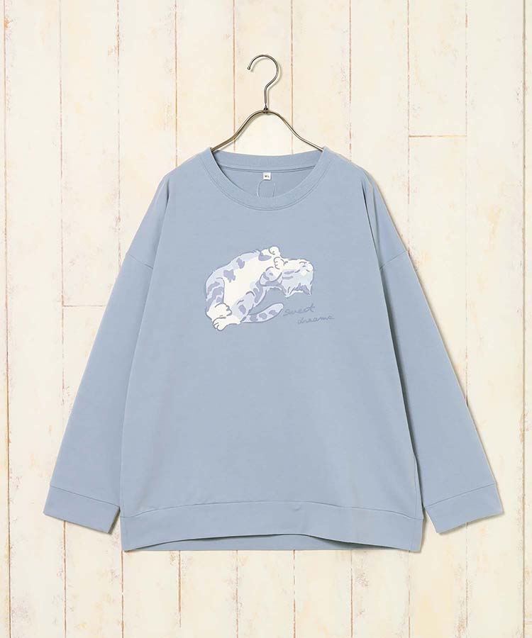 ねこ柄キルト×裏毛ルームウェア上下セット