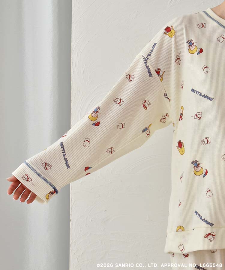 【WEB予約 2/26～順次発送】パティ＆ジミーワッフルルームウェア上下セット