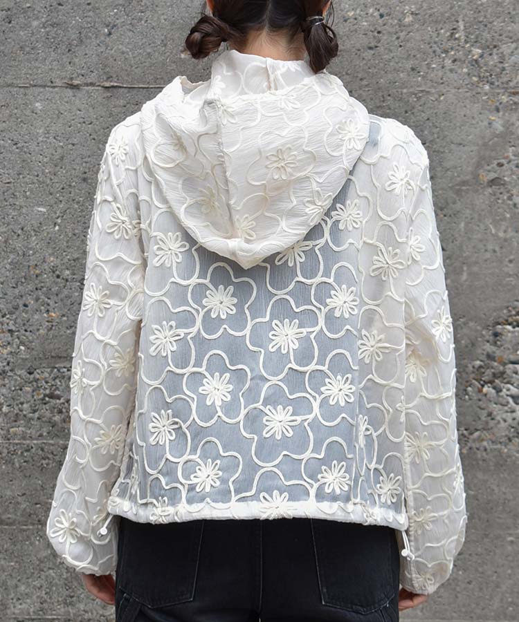 シアーフラワーフードブルゾン