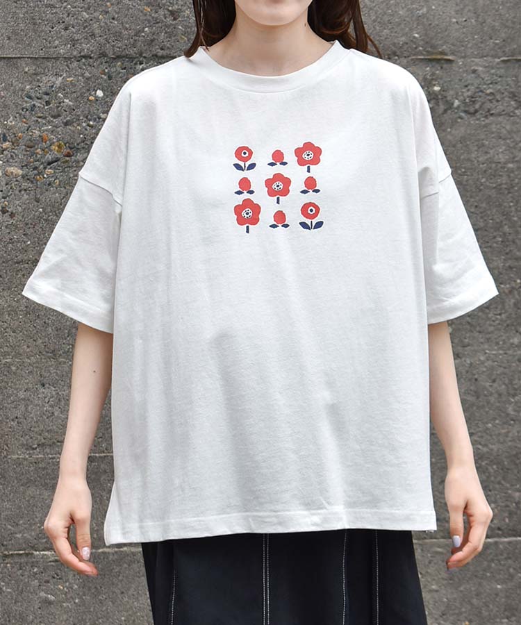 フラワーコットンＴシャツ