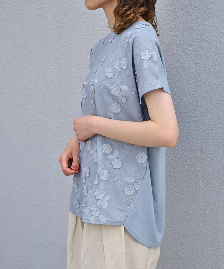 フラワー3D刺繍TシャツNO2