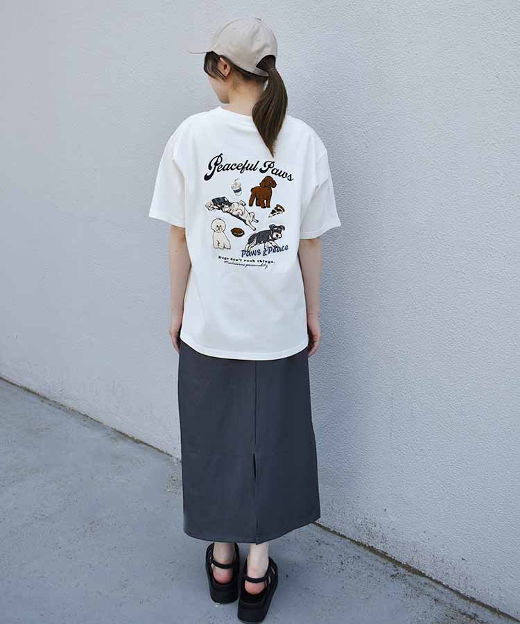のんびりdog刺繍Tシャツ