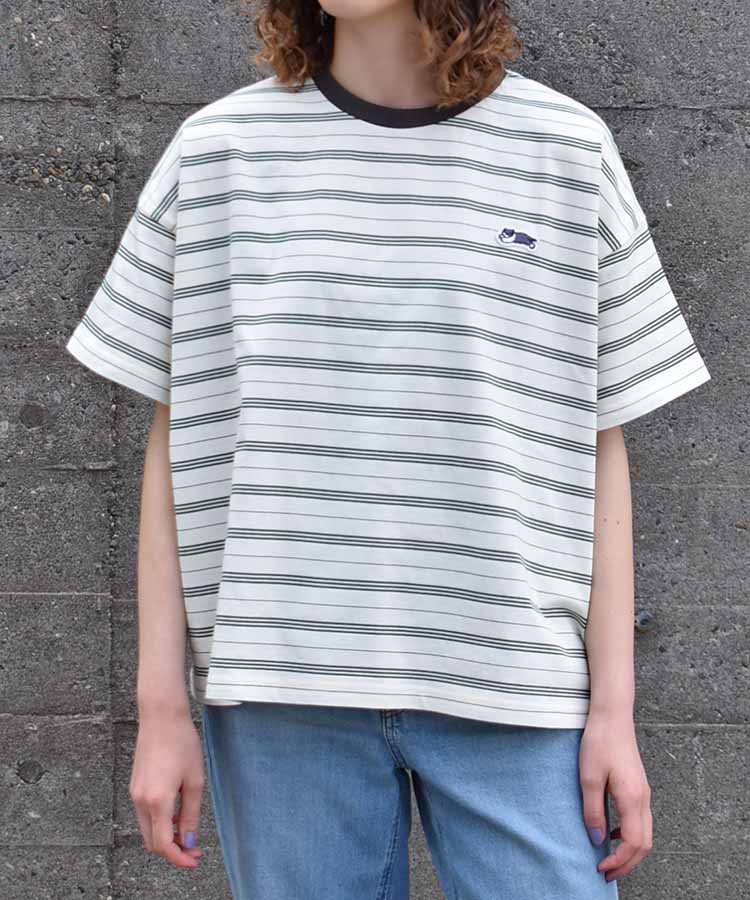 Bouncy.ワッペン付ボーダーTシャツNO2